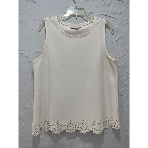 Ann Taylor Tops - Ann Taylor Mixed Media Sleeveless Design Classic Blouse - Size: Large